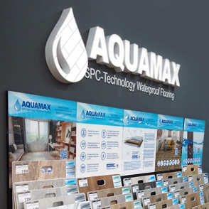 Бренд-зона AQUAMAX в салоне напольных покрытий POLWOOD, г. Барнаул